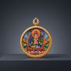 Zodiac Horse Mahasthamaprapta Thangka Art Pendant Art | Ornament in Decorative Objects by Dynasty Artisan. Item composed of metal compatible with contemporary and eclectic & maximalism style