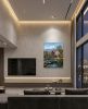 Beneath Mount Fuji: A Spring Reverie | Oil And Acrylic Painting in Paintings by Dynasty Artisan. Item composed of linen in contemporary or japandi style