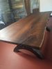 Live Edge Single Thread Machine Base Dining Table | Tables by Rusticana Furniture. Item made of walnut with steel