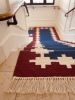 Handwoven Woolen Runner Rug | Rugs by Evergreen Carpets. Item composed of wool in boho or minimalism style