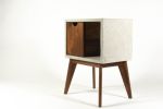 Half'n Half | Nightstand in Storage by Curly Woods. Item made of oak wood with concrete works with mid century modern style