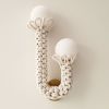 Fiber Lamp Sconce | French Macrame handweave light sculpture | Sconces by Light and Fiber. Item composed of cotton and metal in boho or contemporary style