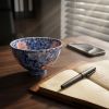 Heritage Wood-fired Mille-fleurs Ice-crackle Tea/Coffee Bowl | Decorative Bowl in Decorative Objects by Dynasty Artisan. Item composed of ceramic compatible with eclectic & maximalism and art deco style