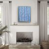 Blue Birches, 22 x 28, Modern Tree Art | Mixed Media by Jeanne Player Fine Art. Item composed of canvas and fiber