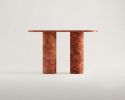 Red Travertine Stone Console Table - Custom Made | Tables by Tinella Collection. Item made of marble works with minimalism & contemporary style