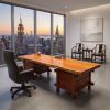Bespoke Live Edge Tang Single Slab Executive Desk & Table IV | Communal Table in Tables by Dynasty Artisan. Item made of wood works with minimalism & contemporary style