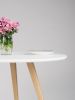 Round dining table, kitchen white table, with solid oak legs | Tables by Mo Woodwork