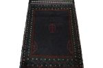 Vintage Baluch Afghan rug in Blue, Black & Red Tribal | Area Rug in Rugs by Rug and Kilim. Item made of wool