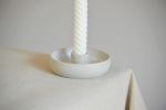Candle Dish – White On Speckled – Made To Order | Candle Holder in Decorative Objects by Elizabeth Bell Ceramics. Item composed of stoneware