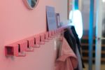 Coatrack by the meter, 3D laser cut metal tube with wardrobe hooks. Customizable till 6 meters. | Hardware by Maarten Baptist. Item composed of metal