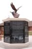 Bald Eagle with WWII era American Flag | Public Sculptures by Sutton Betti | Norfolk Veterans Home in Norfolk
