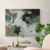 Abstract Painting in Earthy Greens | Mixed Media by Arohika Verma. Item made of wood with canvas