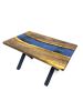 Space Blue Epoxy Resin Table - Custom Dining Table | Tables by Tinella Collection | New Mexico State Capitol in Santa Fe. Item composed of walnut in boho or minimalism style