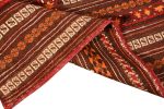 Vintage Kilim Striped Beige-Brown Orange Embroidery Angora | Area Rug in Rugs by Rug and Kilim