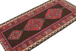 Vintage Northwest Persian Kilim in Brown with Red Medallions | Area Rug in Rugs by Rug and Kilim