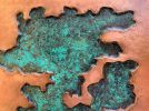 Abstract Geologic Copper Wall Relief with Green Patina | Wall Sculpture in Wall Hangings by Element 29 Metalcraft. Item made of copper works with contemporary & art deco style