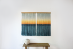 Hand dyed sunset wall hanging | Wall Hangings by WOOL + ROPE. Item made of oak wood & wool compatible with boho and contemporary style
