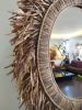 Raffia Mirror, Single Round Raffia Mirror, Boho Mirror, Wall | Decorative Objects by Magdyss Boutique. Item compatible with boho and art deco style