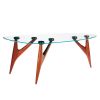Ted Crystal – Glass & Mahogany Living Room Table | Dining Table in Tables by GREYGE. Item composed of wood and glass in contemporary or modern style