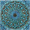 Set of 12 large turquoise-tile Outdoor wall art installation | Tiles by GVEGA. Item made of ceramic