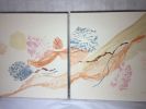 Happy Diptych in "Washi" | Oil And Acrylic Painting in Paintings by Jan Sullivan Fowler. Item composed of paper and synthetic