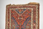 Rusty & French Blue Antique Tribal Village Rug | Runner Rug in Rugs by The Loom House. Item made of fabric with fiber