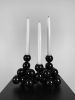 Art Candleholder for 3 Candles Sphere Steel Black Abstract | Candle Holder in Decorative Objects by IRENA TONE. Item made of metal works with minimalism & eclectic & maximalism style