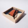 "Square town" wood & leather storage tray | Decorative Tray in Decorative Objects by Atelier C.U.B. Item composed of wood & leather