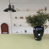 Black Vase with Blossom Design | Vases & Vessels by Jordan McDonald Ceramics. Item composed of stoneware