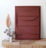 Red Sculpted Wall Art | Wall Sculpture in Wall Hangings by Blank Space Studios. Item made of wood with concrete works with mid century modern & art deco style