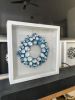 White and blue wall/bookshelf sculpture, framed | Mixed Media by Natasha Kanevski. Item compatible with minimalism and contemporary style