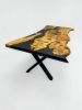 Live Edge Olive Epoxy Resin Dining Table - Custom Wood Table | Tables by Tinella Collection. Item composed of wood in minimalism or art deco style