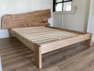 Queen size maple bed frame with live edge headboard | Beds & Accessories by Rosehammer Studio. Item made of maple wood compatible with contemporary and country & farmhouse style