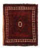 Vintage Green and Red Persian Geometric Wool Rug | Area Rug in Rugs by Rug and Kilim