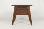 Walnut Side Table with Concrete Top | Tables by Wood and Stone Designs. Item made of walnut with concrete