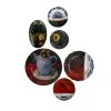 Wall Art Plate Installation: Still Life in Red & Blue | Wall Sculpture in Wall Hangings by Studio DeSimoneWayland. Item made of ceramic works with boho & contemporary style