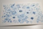 Indigo floral painting - 5th Edition | Watercolor Painting in Paintings by Mira's Craft. Item made of paper