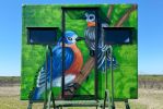 Courtship of the Bluebirds Box Blind Mural | Murals by Sam Soper — Mural Art & Illustration. Item made of synthetic
