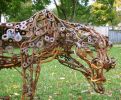 Spotted Catamount | Public Sculptures by Wendy Klemperer Art Inc | Sage Lodge in Pray. Item composed of steel