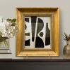 Contemporary Black and White Paper Collage in Vintage Frame | Oil And Acrylic Painting in Paintings by Suzanne Nicoll Studio. Item composed of wood and paper in minimalism or mid century modern style