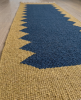 Handwoven Gold/Blue Wool Stair Runner | Runner Rug in Rugs by Evergreen Carpets. Item made of wool works with boho & minimalism style