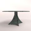 "Bianca" Round dining table in Alpi Green Marble | Tables by Carcino Design. Item composed of marble in minimalism or contemporary style