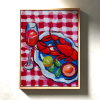 Contemporary Still Life: Mediterranean Lobster Feast | Oil And Acrylic Painting in Paintings by Berezart. Item made of canvas works with contemporary & mediterranean style