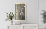 Gold Framed Ivory Chalk Board Wall Art | Oil And Acrylic Painting in Paintings by NAMYOONSOOART. Item made of wood with synthetic works with minimalism style
