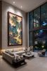 Hand-Painted Silk/Xuan Classic Blue Green Scroll Art | Oil And Acrylic Painting in Paintings by Dynasty Artisan. Item composed of wood and fabric in contemporary or eclectic & maximalism style