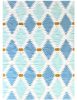 Blue Diamonds Handwoven Area Rug | Runner Rug in Rugs by Mumo Toronto. Item made of fabric