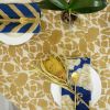 Yan - Mustard Blockprint Tablecloth | Linens & Bedding by ichcha. Item composed of cotton