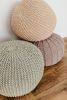 Coffee Table - Knitted Pouf | Tables by Chasha Home. Item made of wood with cotton