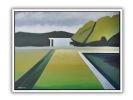 Abstract Landscape Poolside - Framed Print | Prints in Paintings by Nicolette Atelier. Item made of canvas