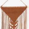 Pyramid in Rust | Macrame Wall Hanging in Wall Hangings by YASHI DESIGNS. Item made of cotton with fiber works with mid century modern & contemporary style